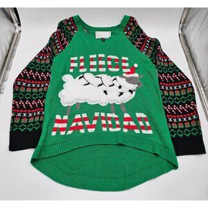 NWOT Womens Fleece Navidad Ugly Xmas Sweater XL Holiday Party White Elephant